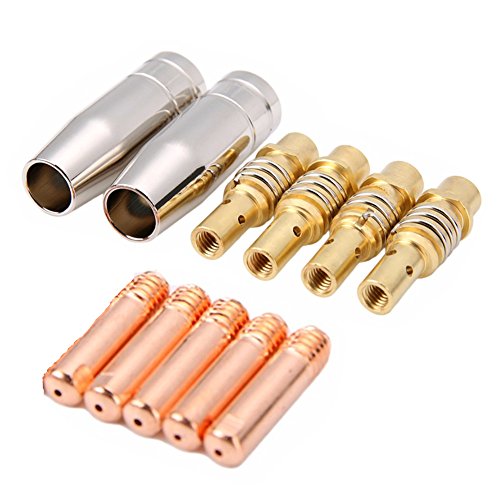 11pcs Mayitr MIG Welding Nozzle Durable Welder Torch Nozzles Tip Holder Contact Tip 0.040" Gas Diffuser Set