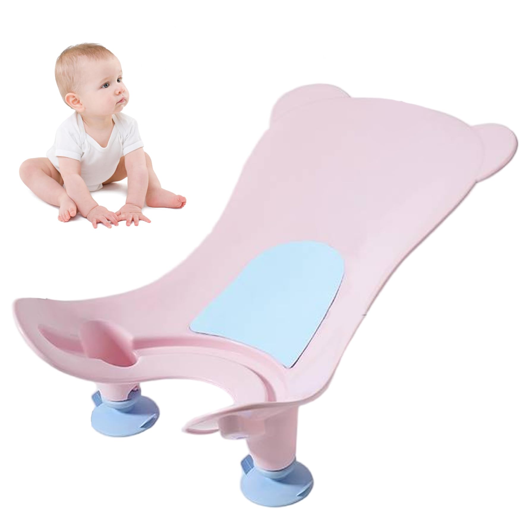 Bassin de bain pour nourrissons multifonctionnels, bain d'évier pour bébé avec aspirant, lavabo portable bébé avec trou suspendu, outil de lavage support des fesses pour baignoire comptoir util