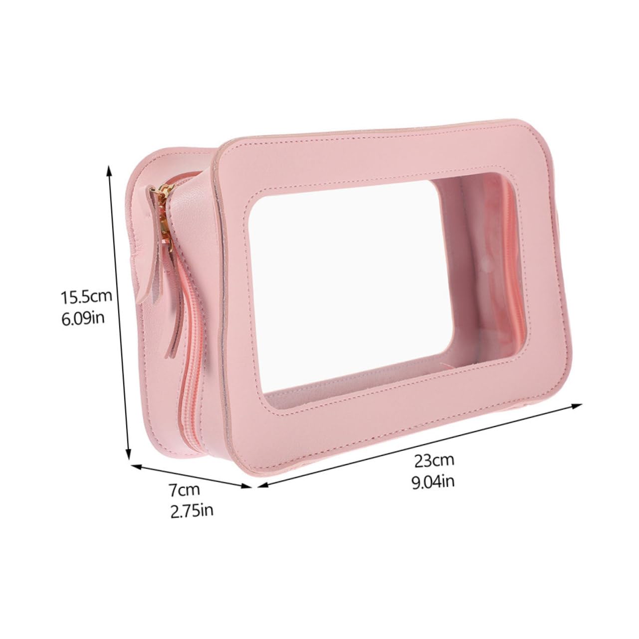 Borsa Trasparente da Viaggio, Makeup Pouch Pvc Rosa, 2 Pezzi | Zippered, per Aeroporto e Controllo Sicurezza, Organizer Cosmetici Buona Capacità di Contenimento