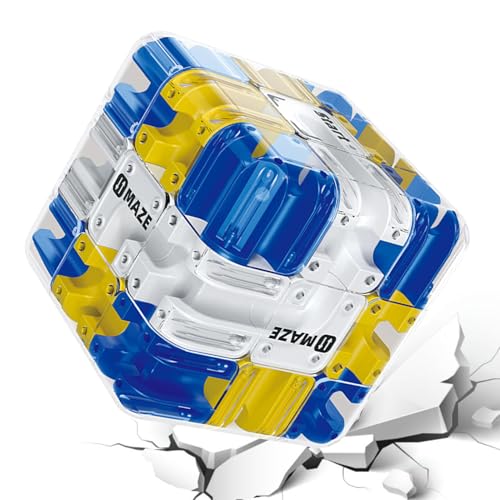 Bsbkoj Puzzle Laberinto Cube - Desarrollo Lógico y Conciencia Espacial - Juego de Estrategia 3D | Juguete Sensorial con Bola Enrollable - Regalo para Adultos y Familias