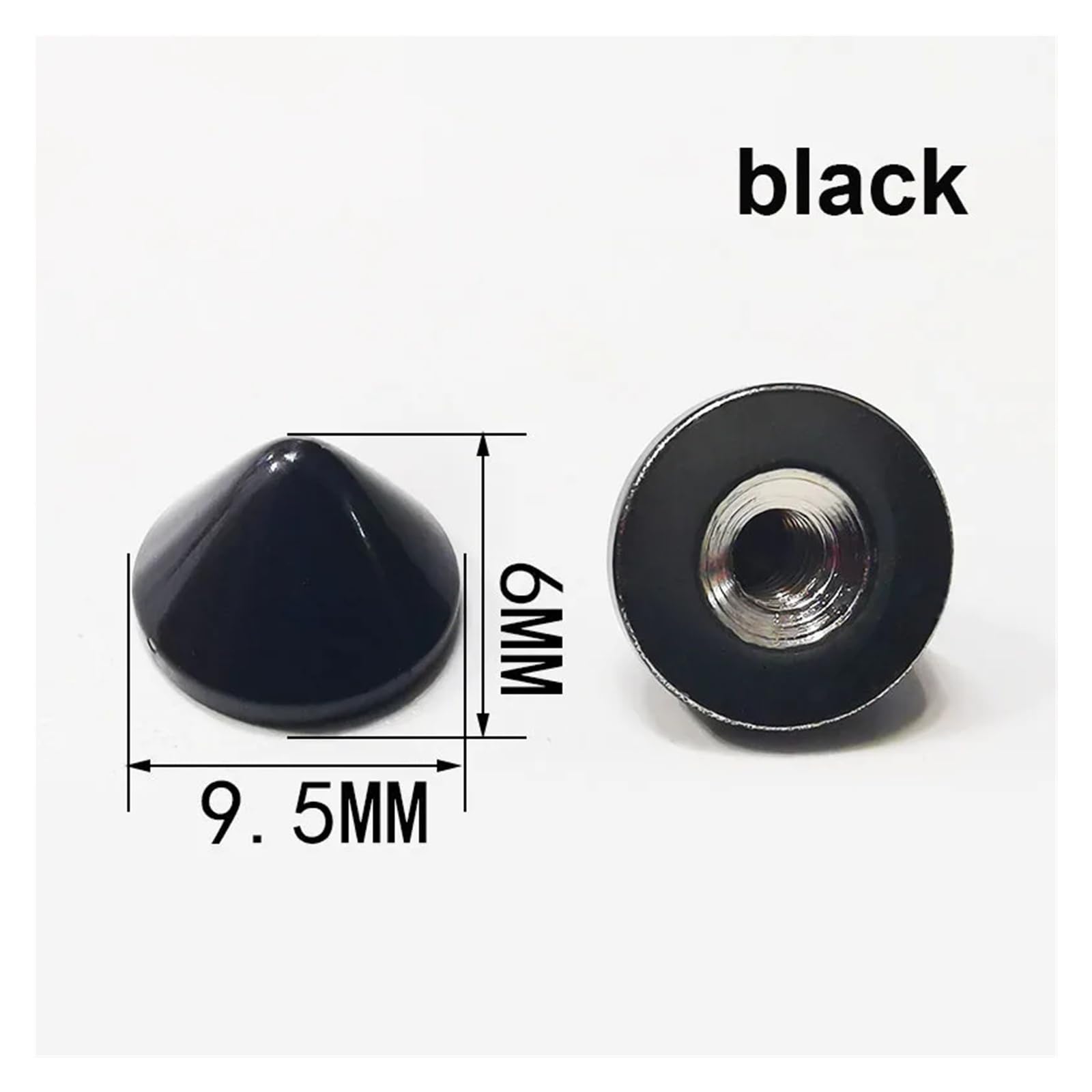 Lote de 10 tachuelas de metal con forma de bala, estilo punk, for bolsos, ropa, cuero, manualidades, teléfono, zapatos, fundas, accesorios de decoración DIY.(Brightyellow 9.5x6mm)
