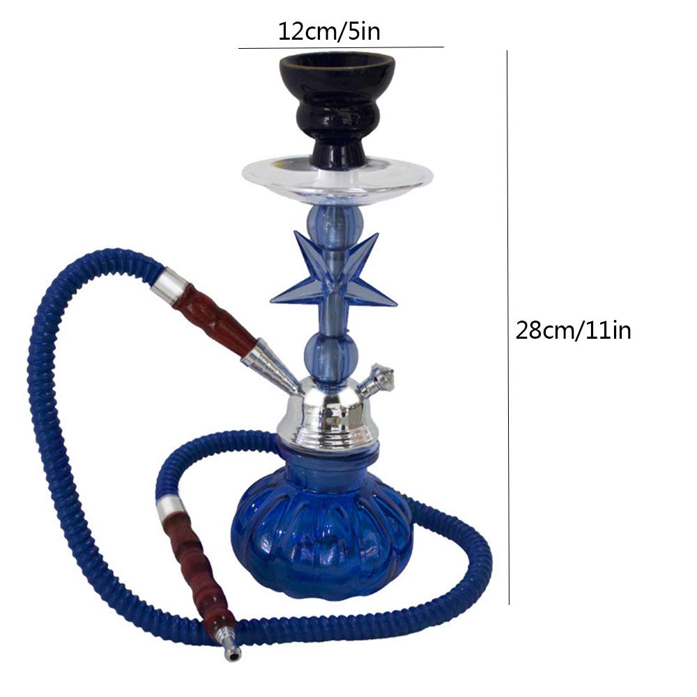 Juego Completo de Hookah Hookah con Mangueras Y un Cuenco de Cerámica, Kit de Shisha de Lujo, Jarrón de Agua de Vidrio, Juego de Shisha, Kit de Inicio,1hose