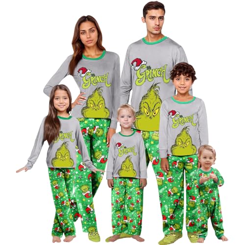 HUTJDHA 𝑮𝒓𝒊𝒏𝒄𝒉𝒔 Christma Pajama Family Christmas Pjs Matching Sets
