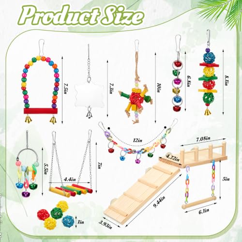 Image of 14 Pcs Parakeet Cockatiel Bird Toys,Deluxe Style