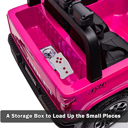 Image of 2 Seater 24V Ride On Toys Licensed Chevry Silverado Ride On Truck, Pink