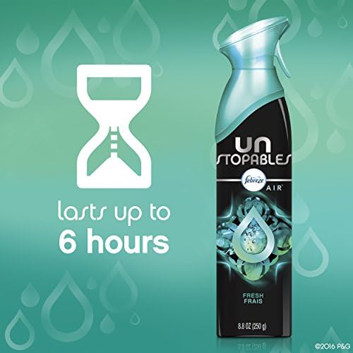 Febreze Unstoppables Air Freshener Spray, Odour Eliminator and Bathroom Freshener, Spring, 1.8 Litre (300 ml x 6)