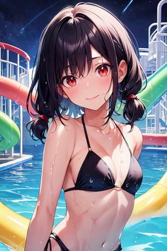 AIアイドル写真集 黒木朱音(アカネ)水着プール AIアイドル アカネ