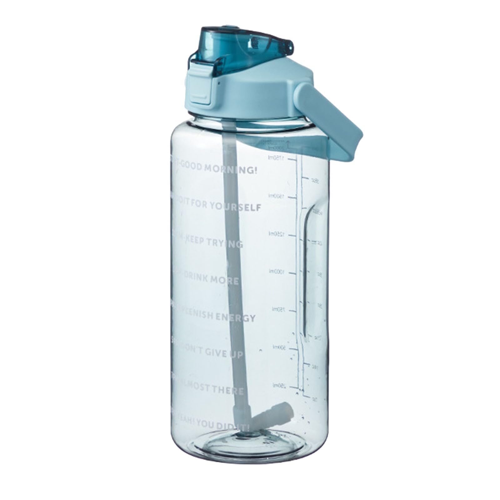 64 Ozwater Bottles with Motivational Time Markers and Handle,BPA Free Leakproof Plastic Water Bottles with Straw,Large Water Jug,Big Water Bottle for Sports Outdoor Gym Workout Fitness