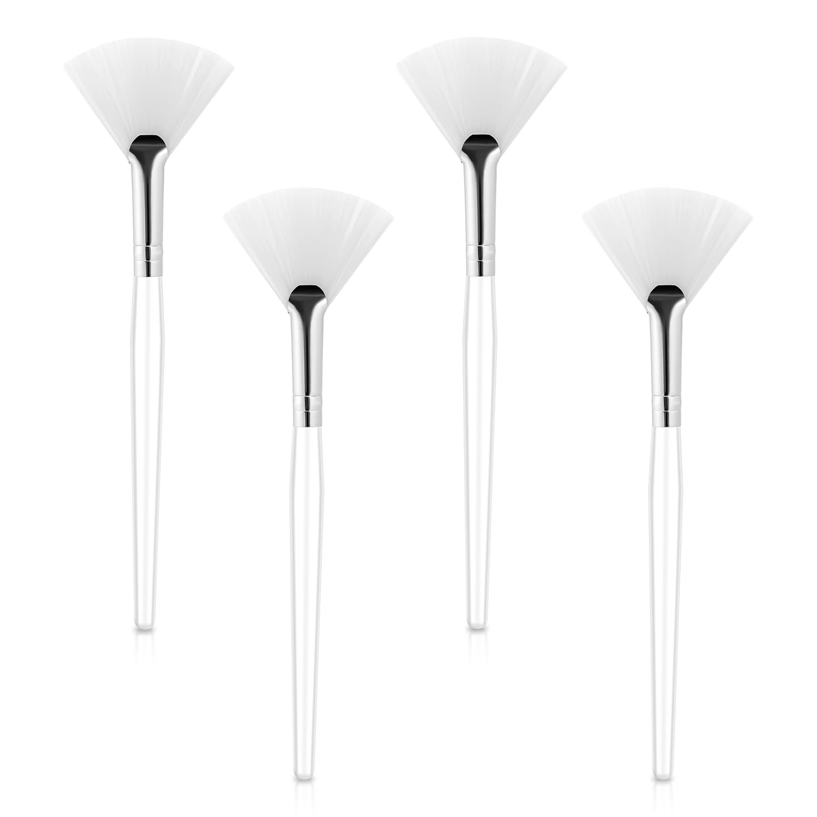 4 PCS Soft Facial Fan Brush Face Mask Applicator - Cosmetic Applying Tools for Peel, Sleeping Mask, Mud and Makeup