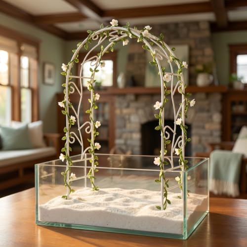 Image of Balacoo 2pcs Miniature Iron Archway Garden Decoration for Dollhouse Fairy Gardens Charming Micro Landscape Decor Versatile Use for Wedding Outdoor Flowerpot Displays