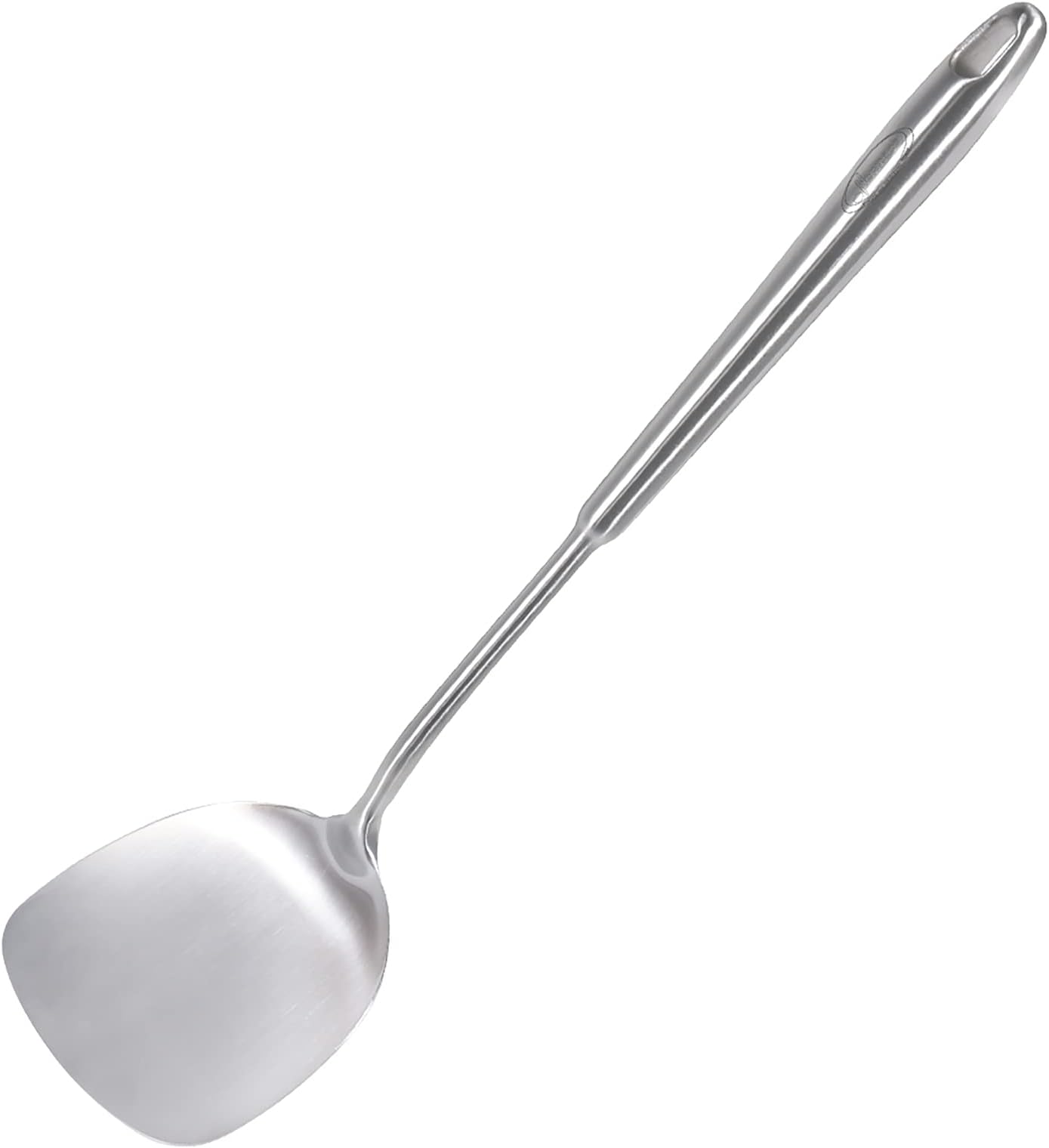 Newness Wok Spatula, [Rustproof, Heat Resistance, Integral Forming] Durable 304 Stainless Steel Spatula Turner with Vacuum Ergonomic Round Handle, Cooking Wok Turner Shovel for Kitchen, 38.5 cm