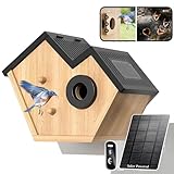 Nistkasten mit HD Kamera Solarbetriebenes, Live Stream Al Vogelbestimmer, Beobachten Sie das Nisten und Schlüpfen, Cloud und SDSpeicher, 35mm Einstieg und Schutzart IP65, Geschenkidee Garten