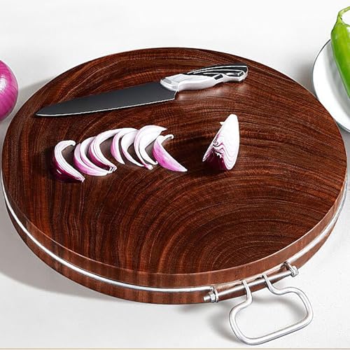 Tabla de cortar de madera maciza con asa. Versátil, esencial para carne, frutas, verduras, duradera, respetuosa con el medio ambiente, perfecta para chefs y cocineros caseros