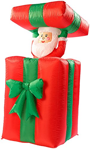 infactory Aufblasbarer Santa Claus: Selbstaufblasender XXL Santa im...