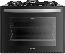 Fogão 5 Bocas Embutir Dako Supreme Mesa de Vidro Bivolt - Preto