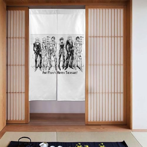 のれん ジョジョの奇妙な冒険 間仕切り 遮光 カーテン 暖簾 リビング 飲食店 洗面所 出入り口 和風 インテリア おしゃれ すだれ 断熱カーテン 目隠し