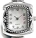 Linpeng Watch Face For Crafts, Beading Jewelry Making / 22x38mm / Antique Silver Rectangle Frame / Geneva Style / Japan Movement / Battery Included / 1pc