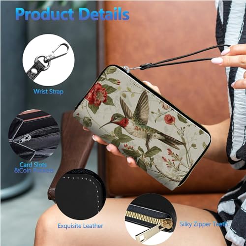Image of Womens Wallet PU Leather Wristlet Wallets for Women, Large Capacity Lady Fashion Wallet Card Holder Zipper Wallet