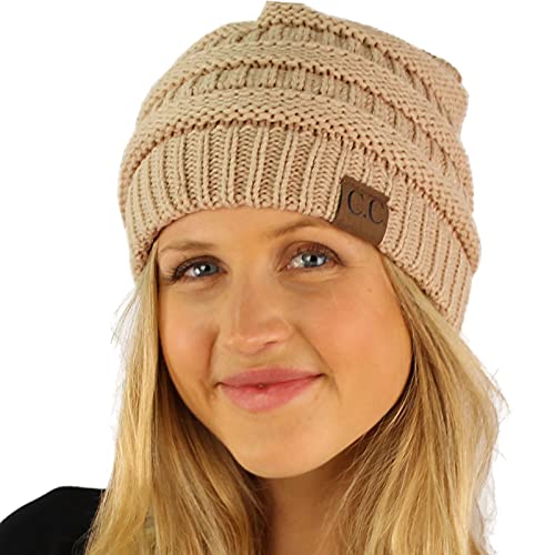 Image of Hatsandscarf CC Exclusives Solid Color Beanie Tail Hat for Adult (MB-20A)