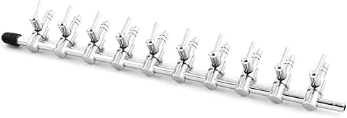 Miniatura 5 de uxcell Grifos del colector de la válvula de control de la bomba de aire de 10 vías del tanque de peces del acuario tono plateado