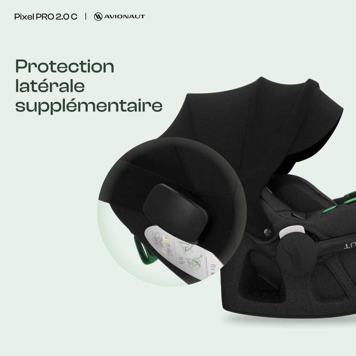 Avionaut Pixel Pro 2.0 C Siège Auto Bébé Groupe 0+ (0–13 kg, 40–86 cm)– Le Plus Léger du Marché, Ergonomique, Certifié AGR, Compatible ISOFIX (Beige)