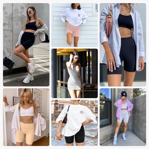 Image of YADIFEN Slip Shorts for Under Dresses Women Seamless Anti Chafing Underwear Shaping Boyshort Smooth Thigh Biker Short Panties