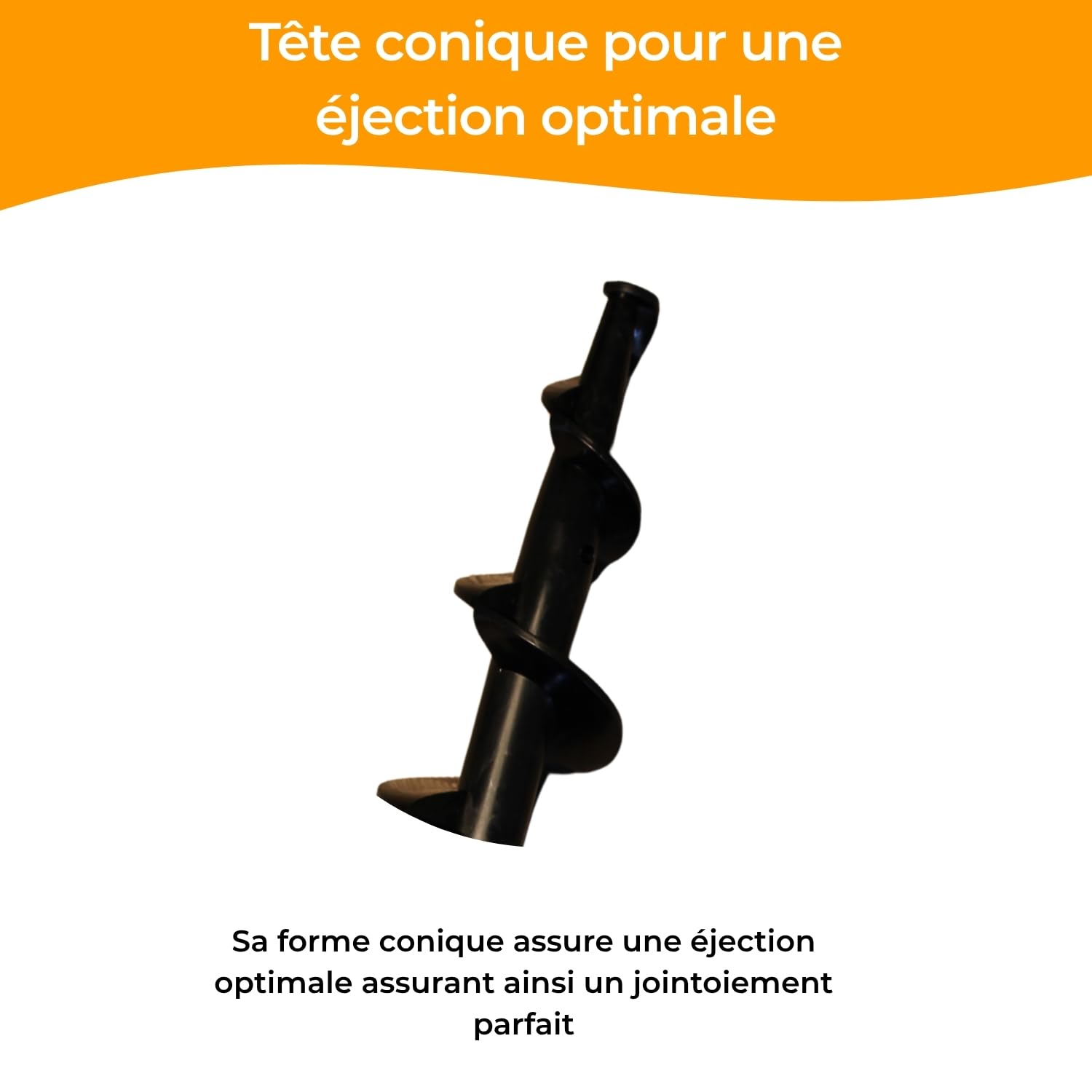 QUICKJOINT® VIS SANS FIN, En composite surmoulé sur un axe en inox, Accessoire pour Applicateur Rapide de Joint Mortier Quickjoint et Outils de Maçonnerie