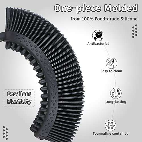 Freatech Silicone Body Scrubber - Dual-Sided Bath Shower Body Brush For Gentle Exfoliation, Deep Cleansing And Intensive Massage, Care For Sensitive Skin, More Hygienic And Durable Than Loofah, Black #TOP2