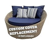 CUSTOM SIZE AND COLOR - Outdoor daybed cushion cover replacement - Sun bed cushion cover (Polyester Fabric, Elastic Fitted Cover)