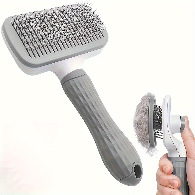 A pet massage comb, a grooming brush for shedding, an easy one-click tool to remove loose undercoat from dogs and cats (Gary)