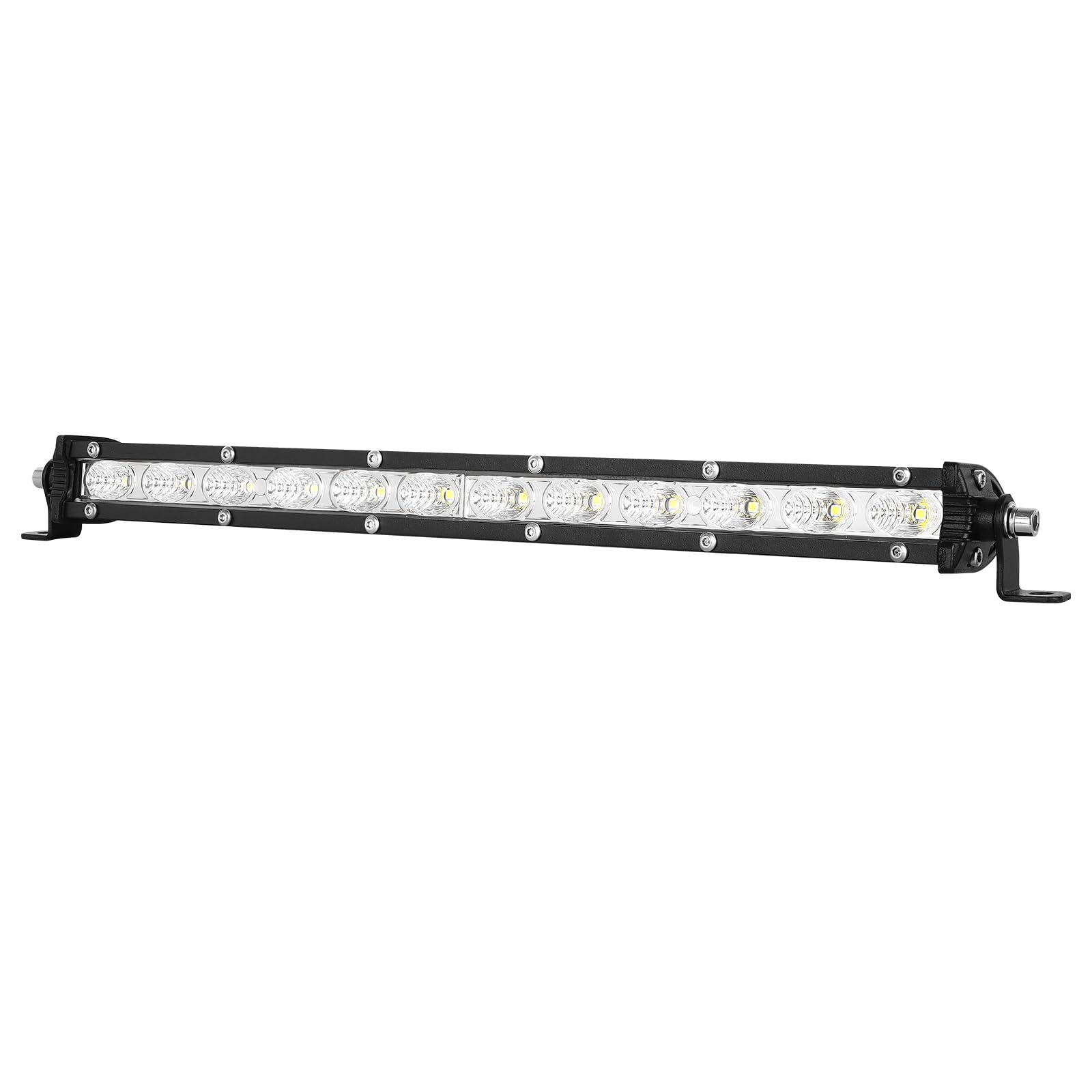 PICAA Sottile Barra Led Fuoristrada, 13 Pollici 60W Fascio di Inondazione Barra Luce di Lavoro, Bianca 6000K Faro Led per Auto Camion SUV Trattore