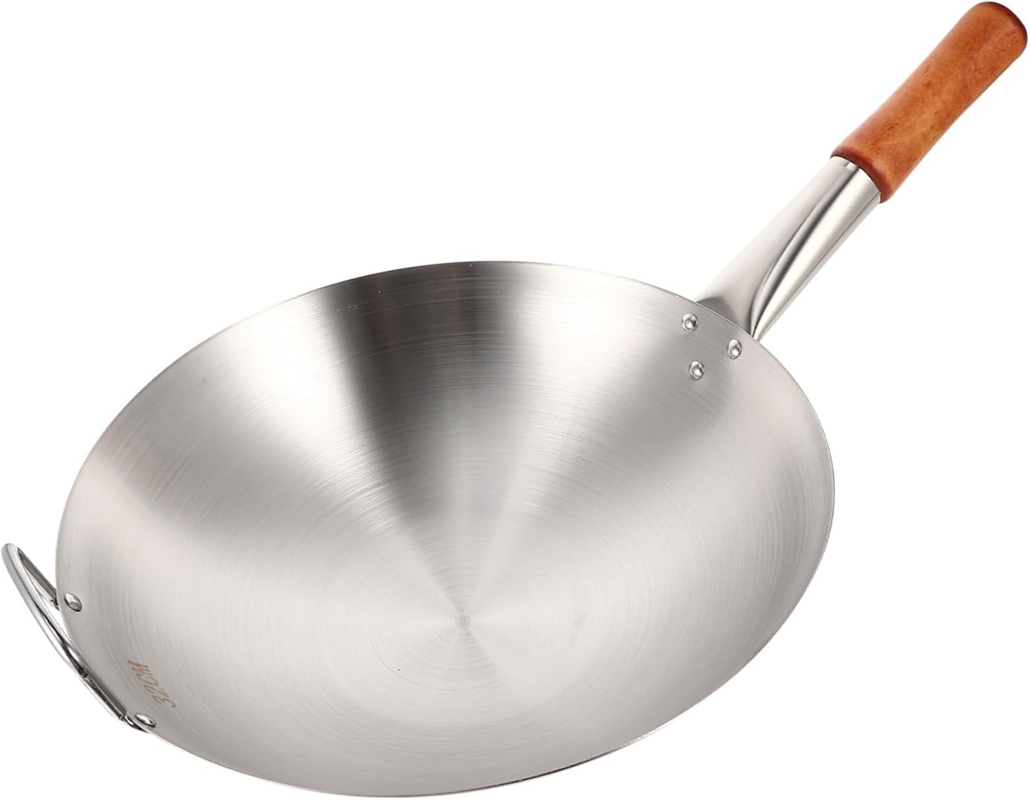 Cabilock 1pc Stainless Steel Single Handle Frying Pan Induction Cookware Easy Clean Non-stick Skillet Wok Stir Fry Pan for Gas Stove