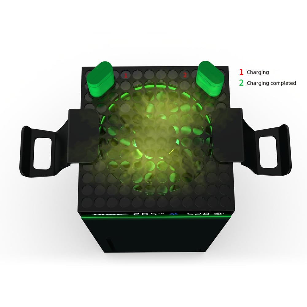 Dobe TYX-3606 - Ventola di raffreddamento compatibile con Xbox Series X/S con schermo LED, sistema di raffreddamento a velocità regolabile, ventola superiore a basso rumore con ventola indipendente e