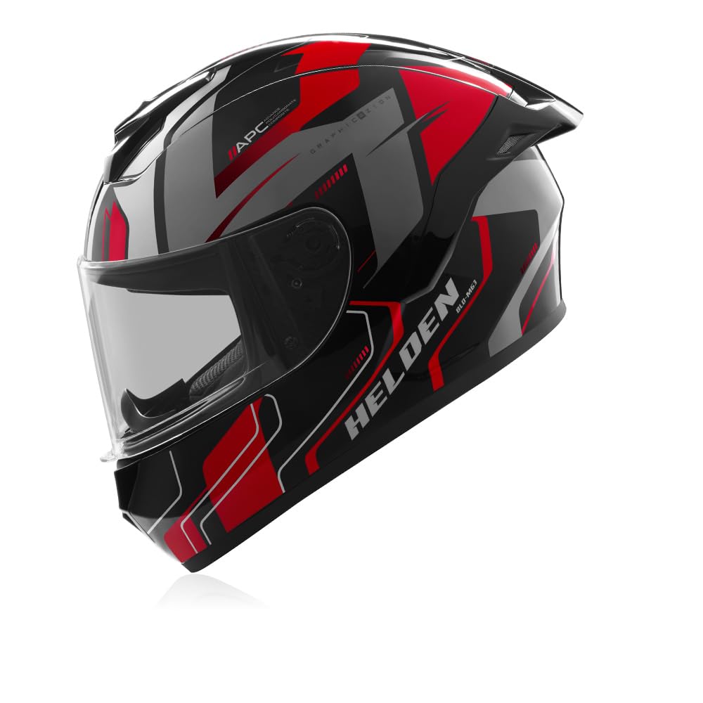 Reise Helden Full Face Riding Helmet | ISI/DOT/ECE Certified | European Design | Bluetooth Ready | Red/Black Gloss-picture-36