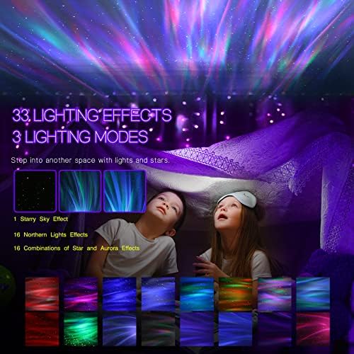 9. Northern Galaxy Light Aurora Projector – 33 Light Effects with Bluetooth Speaker