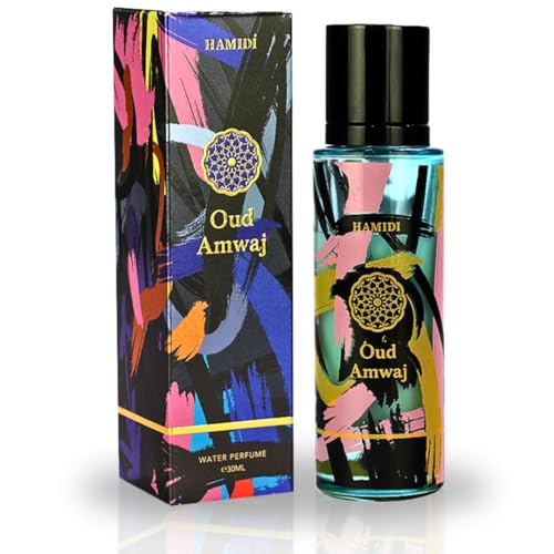 Hamidi OUD AMWAJ Water Perfumes for Women & Men, Long-Lasting Perfume 30ML (1.01 OZ), Invigorating Unisex perfume, Elevate Your Senses With This Woody Fragrance