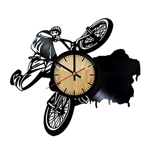 ForLovedGifts Bicycle Bike Design Vinyl Wall Clock – Handmade Gift for Any Occasion