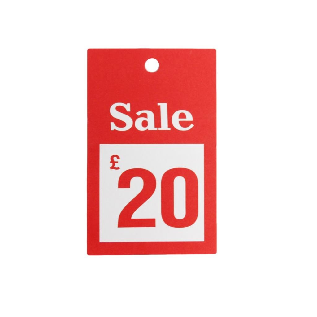 New 100x Sale £20 Big Size Cards Reduced Price Tagging Gun Card Pricing Gun Hanger Swing Tickets Numbers Cards
