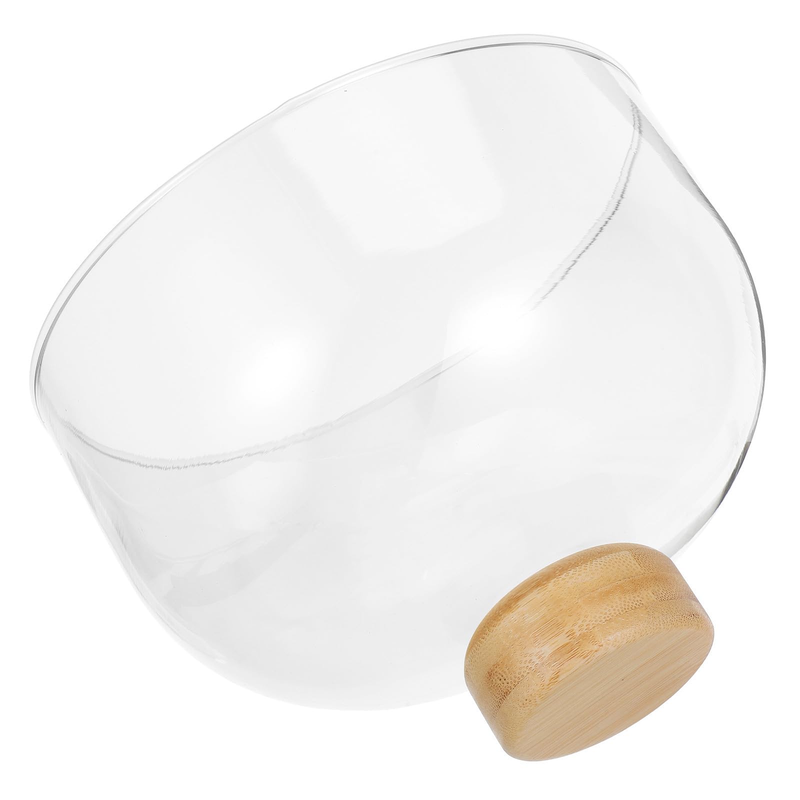 Présentoir à gâteaux facile à nettoyer avec cloche en verre et bois