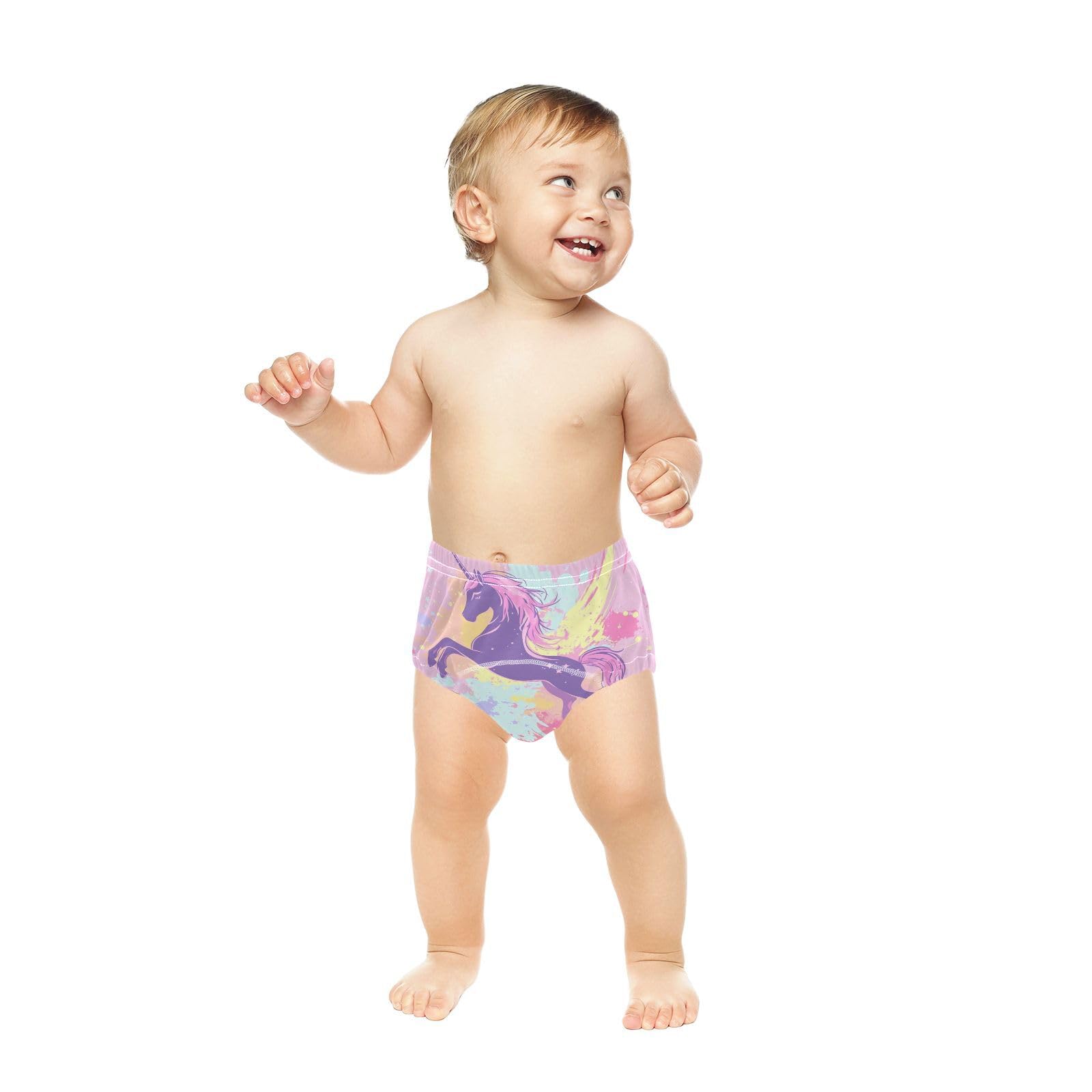 Coikll Cute Rainbow Horse Toddler Training Underwear Waterproof Baby Pee Pants -3T