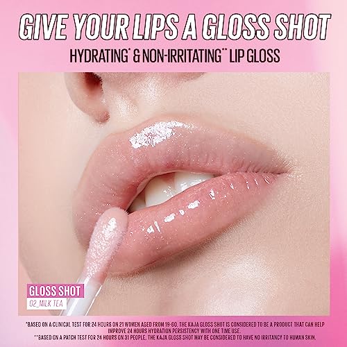 Kaja Lip Gloss - Gloss Shot | With Jojoba Oil, Tinted Shimmer, Hydrating, Non-Sticky, Juicy, Nude, Plumper Looking Lips, 03 Honey Drizzle, 0.14 Fl Oz #TOP1