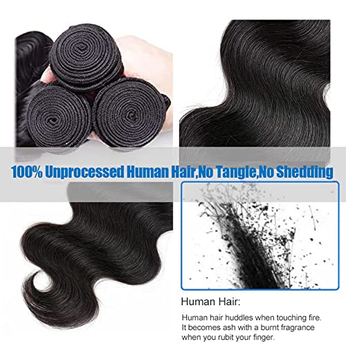 Aomllute 914785 Body Wave Bundles With Closure Human Hair 3 Bundles thumb #5