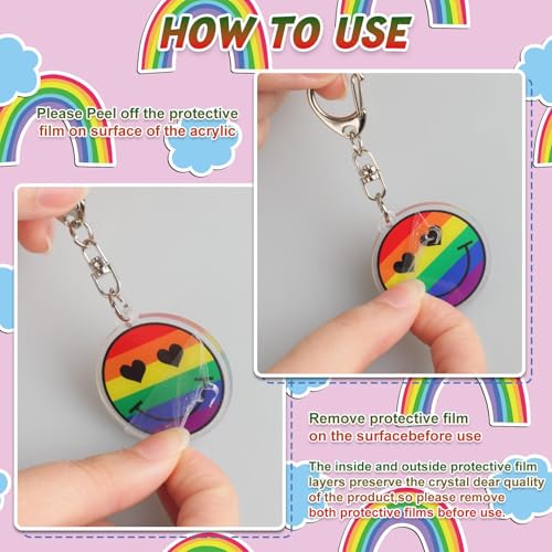 Image of Denylo pro Gay Pride Rainbow Keychain Pride Month LGBT Accessories Gift Jewelry Gifts for LGBT