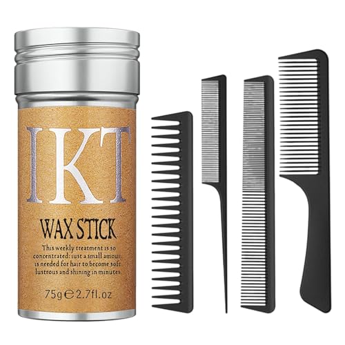 【Tessitura delicata】La cera in stick contiene cera d'api, estratto di avocado, vitamina E e altri ingredienti vegetali naturali, che nutrono in profondità i capelli, dite addio ai capelli secchi! Der Kamm ist aus Kohlefaser hergestellt, nicht leicht zu verformen, leicht und langlebig.
