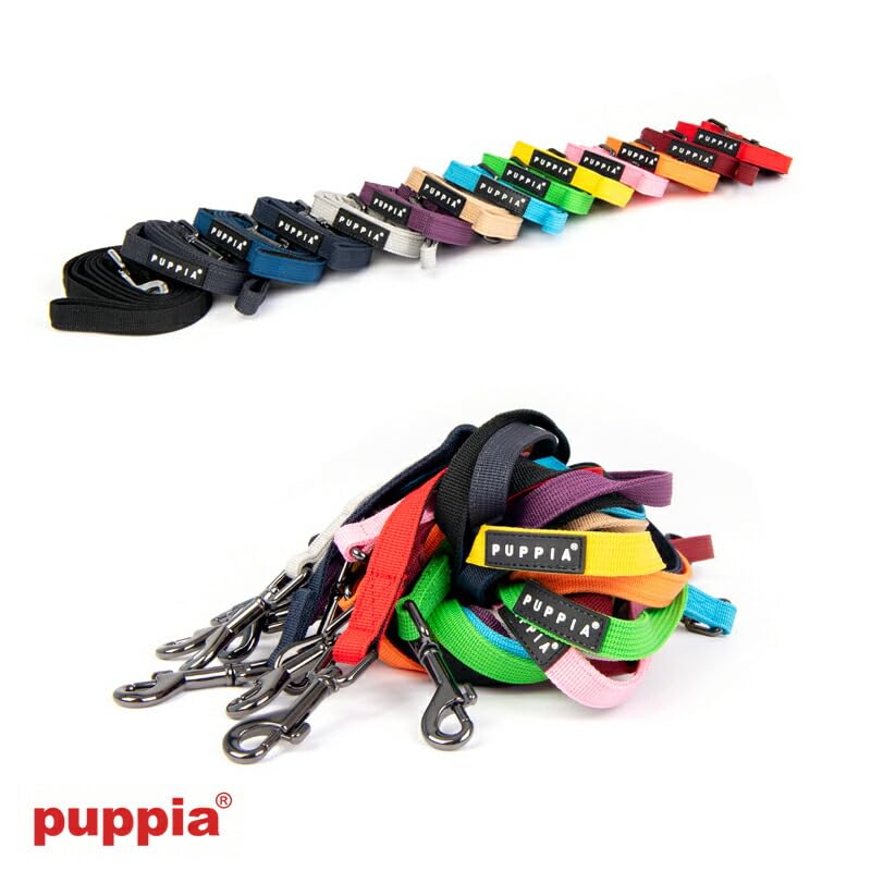 Puppia Evon Hundeleine, Pink, Größe M – Weiches Baumwollgewebe, Waschbar