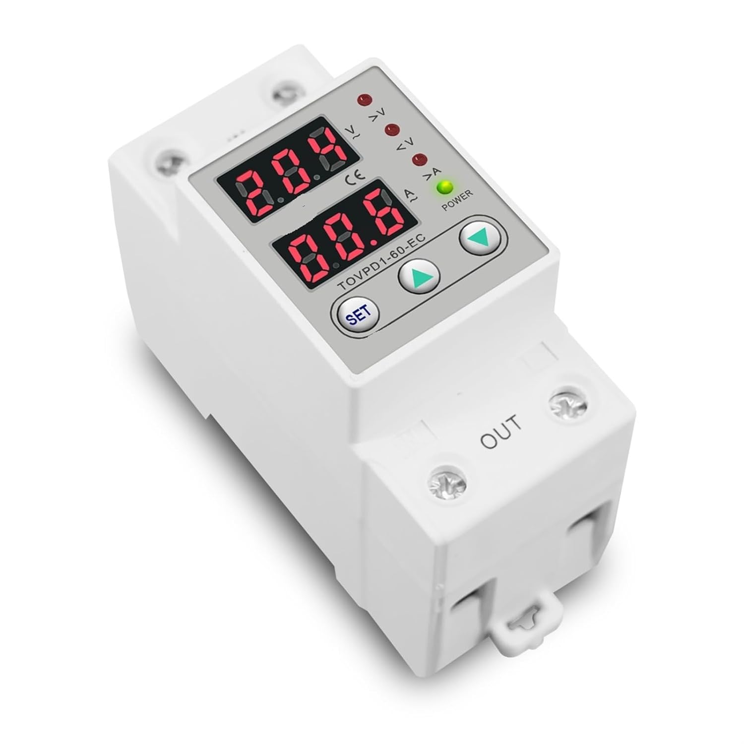 60A 230V Din Rail Adjustable Over Voltage and Under Voltage Protective Device Protector Relay TOVPD1-63 1Pcs(40A)