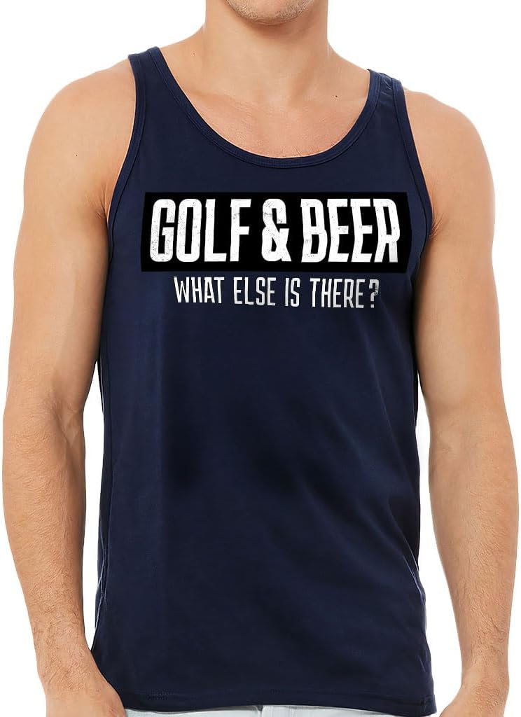 Golf and Beer What Else is There Tank - Art Workout Tank - Word Art Jersey Tank