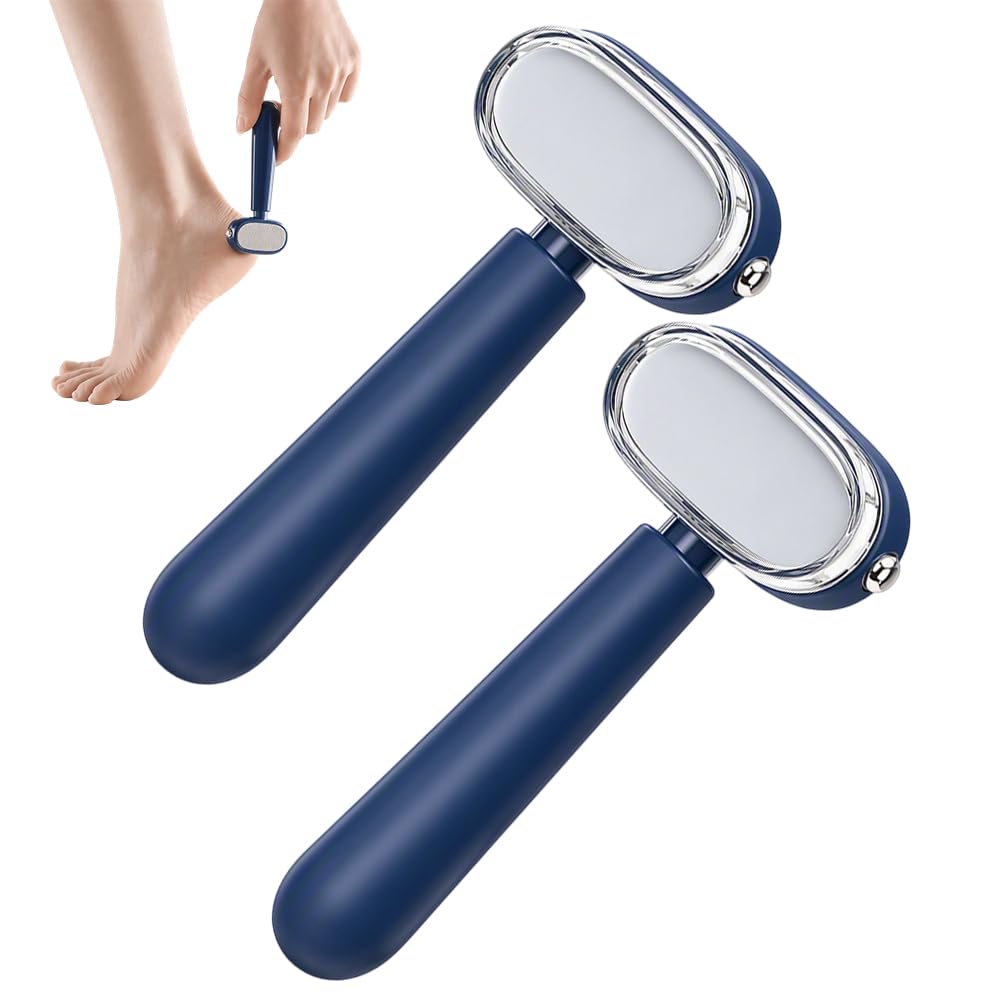 Dual-Sided Foot Callus Remover, Stainless Steel Foot File, Heel Scraper (Blue*2)