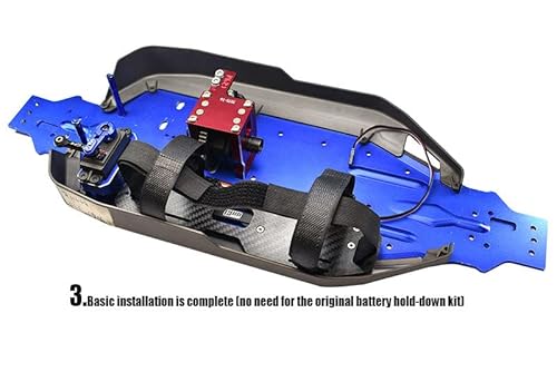 Aluminum 7075-T6 Servo Mount And Carbon Fiber Battery Compartment For Traxxas 1/8 4Wd Sledge Monster Truck 95076-4 - 22Pc Set Black #TOP3