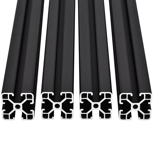 4PCS T Slot 4040 Aluminum Extrusion Profile 23.6'',European Standard Anodized Linear Rail for 3D Printer Parts and CNC DIY 600mm Black(23.6inch)